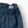 Wide leg lyocell trousers with elastic waistband for girls, dark blue