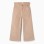 Corduroy trousers with ruffled paperbag waist for girls, beige