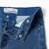 Wide leg jeans with 4 pockets for girls, blue