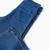 Wide leg jeans with 4 pockets for girls, blue