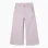 Wide leg twill trousers with four pockets for girls, light purple