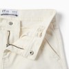 Wide leg twill trousers with four pockets for girls, white