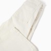 Wide leg twill trousers with four pockets for girls, white