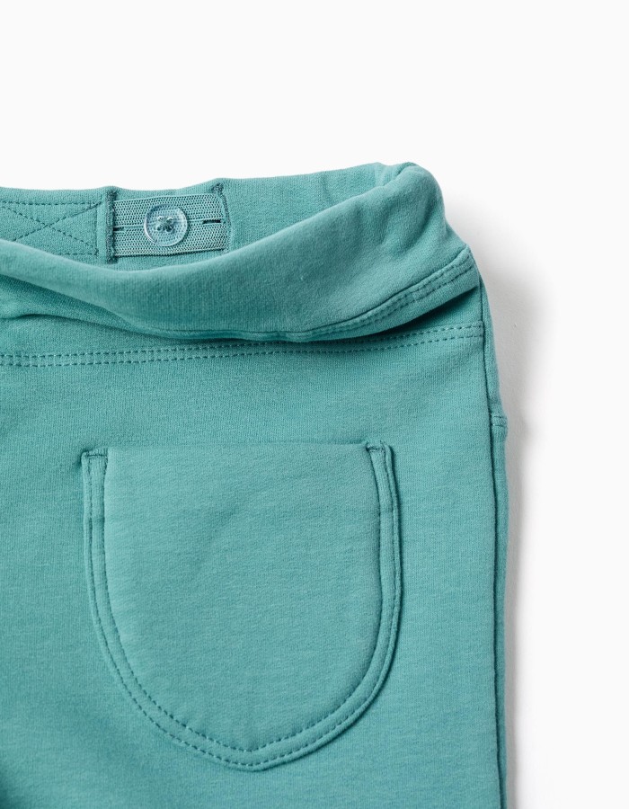 Flared brushed jeggings for girls, blue-green