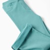 Flared brushed jeggings for girls, blue-green