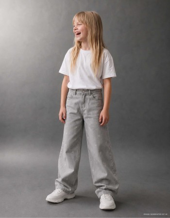 Pants denim glitter, light grey
