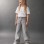 Pants denim glitter, light grey