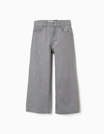 Pants denim glitter, light grey