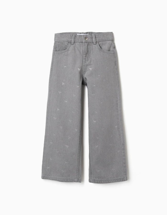 Pants denim glitter, light grey