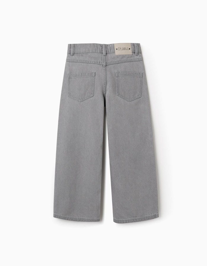Pants denim glitter, light grey