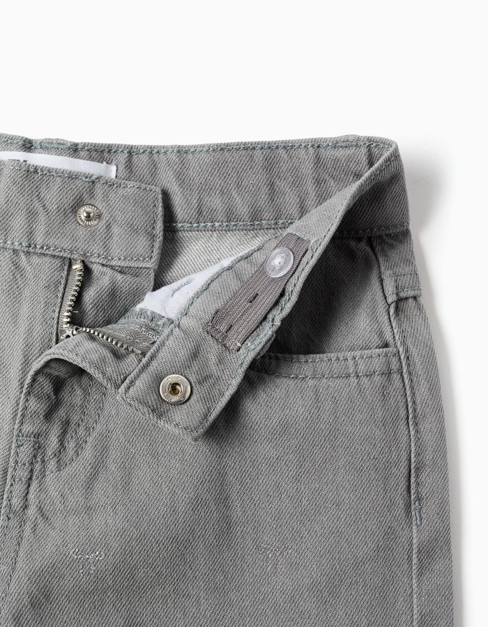 Pants denim glitter, light grey
