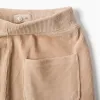 Wide leg corduroy trousers with elastic waist for girls, beige