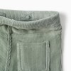 Flared corduroy leggings with elastic waist for girls, light green
