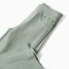 Flared corduroy leggings with elastic waist for girls, light green