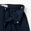 Wide leg trousers in interlock knit for girls, navy blue