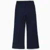 Flared Roma knit leggings for girls, dark blue