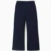 Flared Roma knit leggings for girls, dark blue