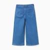 Wide leg jeans with front and back pockets for girls, blue