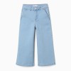 Wide leg jeans with front and back pockets for girls, light blue