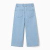 Wide leg jeans with front and back pockets for girls, light blue