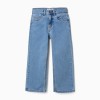 Straight fit denim trousers with 5 pockets for girls, blue