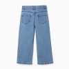 Straight fit denim trousers with 5 pockets for girls, blue