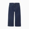 Straight fit denim trousers with 5 pockets for girls, dark blue
