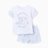 Cotton Pyjama with Ruffles for Girls 'Stitch & Angel', Blue/White