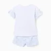 Cotton Pyjama with Ruffles for Girls 'Stitch & Angel', Blue/White