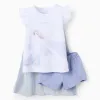 Cotton Pyjama with Tulle Cape for Girls 'Elsa', Blue/White