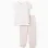 Cotton Jersey Pyjama with Stripes for Girls, White/Pink