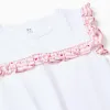 Cotton pyjamas with stripes and hearts for girls, white/pink