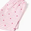 Cotton pyjamas with stripes and hearts for girls, white/pink