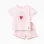 Cotton short sleeve pyjamas with heart prints for girls, light pink