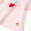 Cotton short sleeve pyjamas with heart prints for girls, light pink