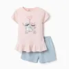 Short pyjamas with Stitch glow-in-the-dark print for girls, pink/blue