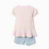 Short pyjamas with Stitch glow-in-the-dark print for girls, pink/blue