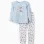 Long sleeve pyjamas with Stitch & Angel print for girls, blue/white