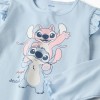 Long sleeve pyjamas with Stitch & Angel print for girls, blue/white