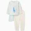 Polar fleece pyjamas with Elsa and cape for girls, light green/white