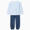 Polar fleece pyjamas with embroidered Stitch for girls, blue