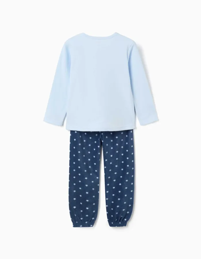 Polar fleece pyjamas with embroidered Stitch for girls, blue