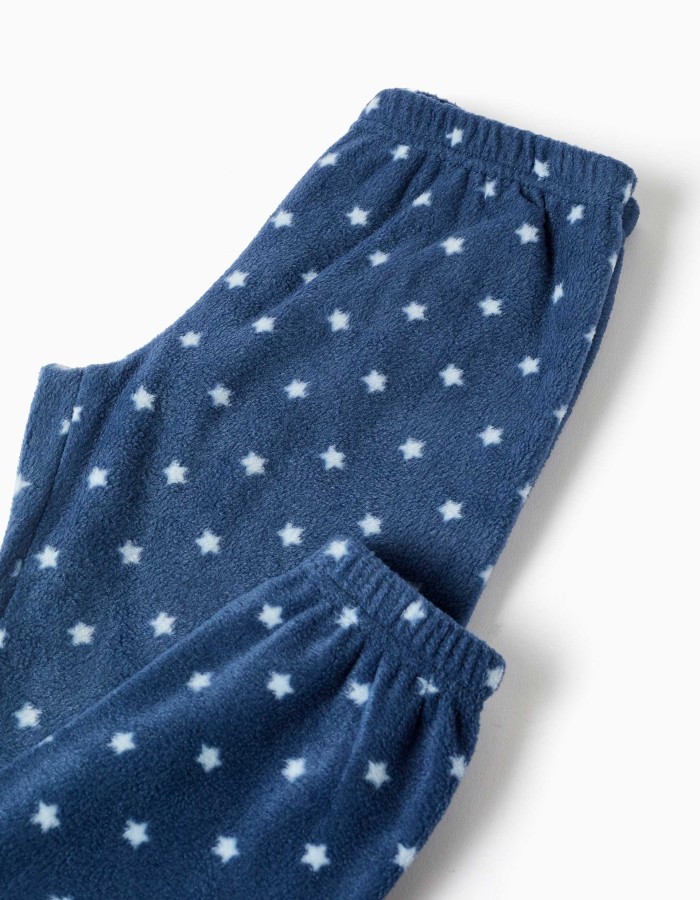 Polar fleece pyjamas with embroidered Stitch for girls, blue