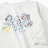 Long cotton pyjamas with Disney Princesses for girls, white/light green