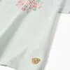 Cotton pyjamas with flower print for girls, light green/pink