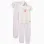Pack of 2 short cotton pyjamas with floral prints for girls, lilac/white