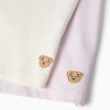 Pack of 2 short cotton pyjamas with floral prints for girls, lilac/white