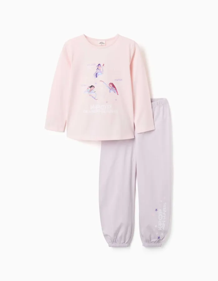 Long sleeve cotton pyjamas K-Pop Demon Hunters for girls, pink/lilac