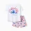 Cotton T-shirt and shorts set with Stitch print for girls, white/pink
