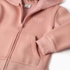 Brushed jogging set with flower print for girls, pink/dark grey
